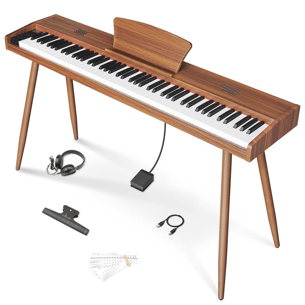 Longeye New Wooden Model Furniture-Style Piano, 88-Key MOOD Digital Piano with Integrated Stand, Upward-Firing Speaker, 10W Output, Japanese Language