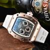 Iridescent Wine Barrel Men's Multifunctional Waterproof Watch
