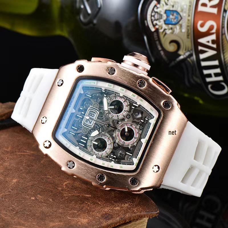 Iridescent Wine Barrel Men's Multifunctional Waterproof Watch