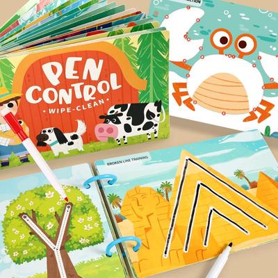 Cross-Border Children's Erasable Tracing Cards: Early Education Pen Control Flashcards & Fun Toys