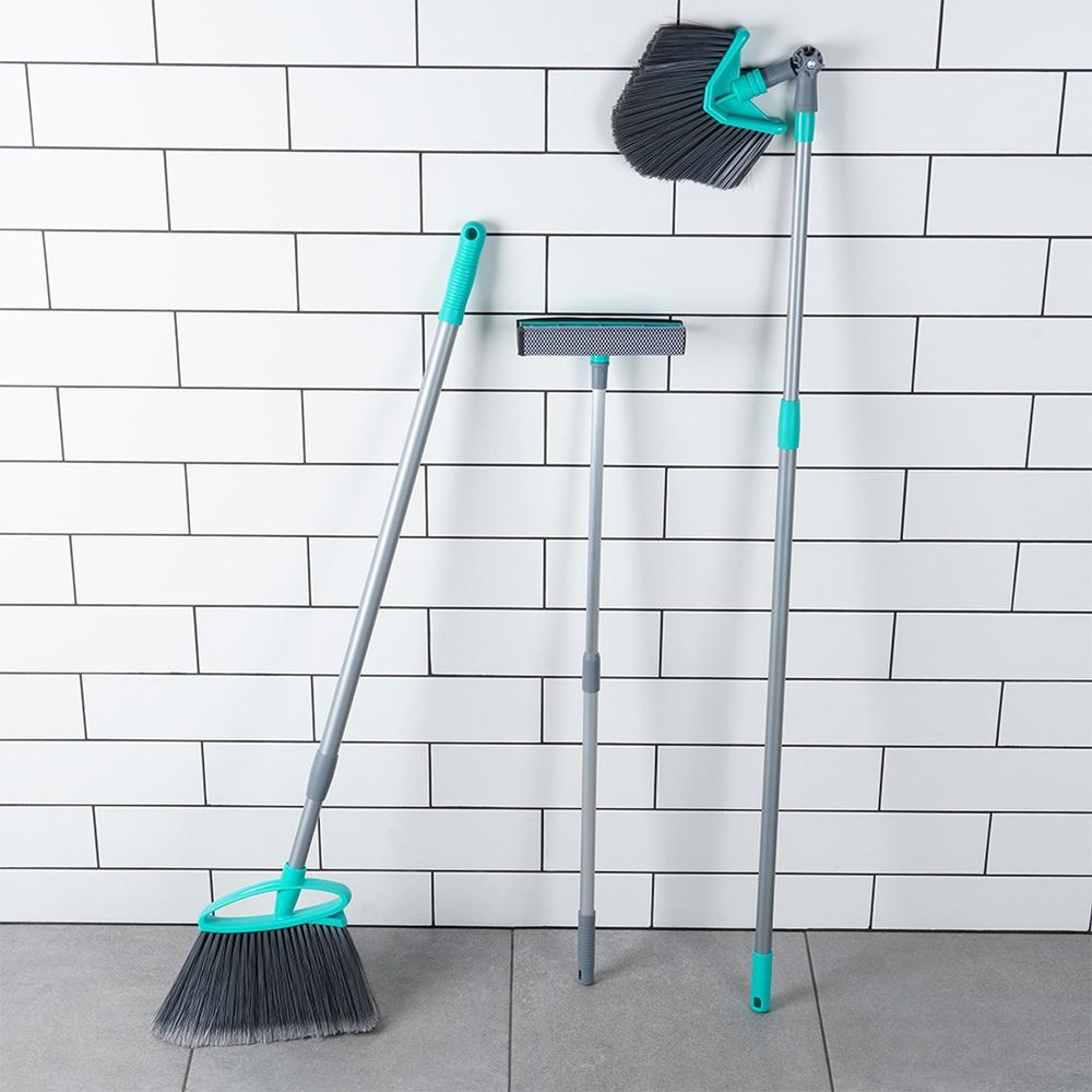 Cleaning Set: Broom, Window Squeegee, Telescopic Dust And Cobweb Broom, 3 Pcs.