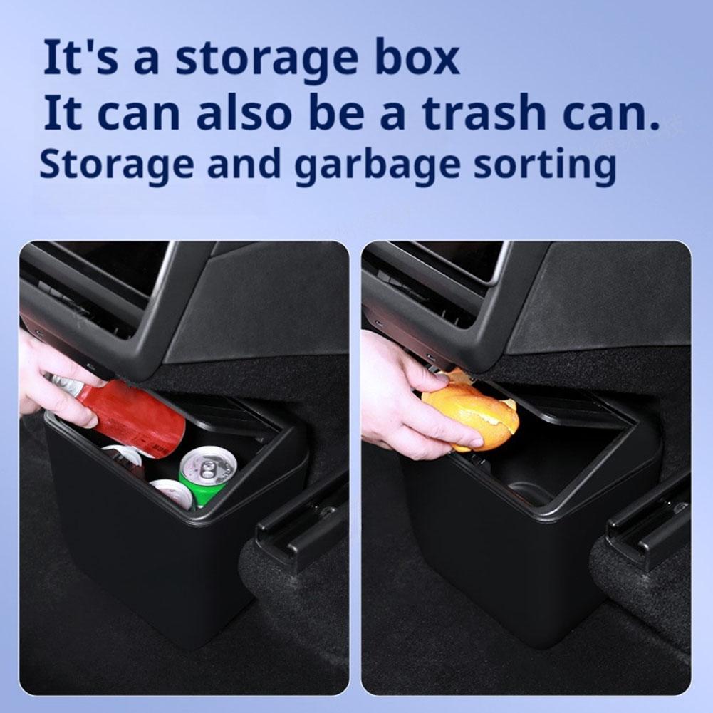 Car Front Door Trash Can For Tesla Model Y Juniper Multifunctional Garbage Pocket Pocket Interior Decoration Accessories
