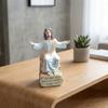 Bible Verse Base Jesus Christ Figurine Open Arms Blessing Resin Jesus Ornament  Spiritual Gift