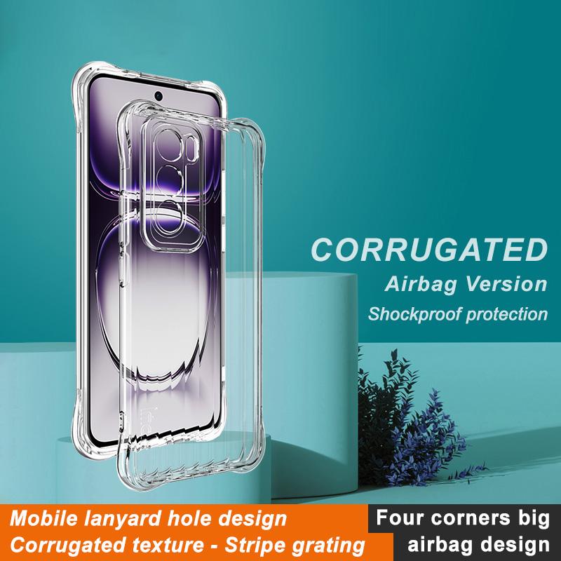 

IMAK For Oppo Reno12 5G (Global) Case Corrugated Texture Stripe TPU Phone Cover Transparent