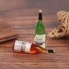 3Pcs/Set 1/12 Dollhouse Miniature Mini Simulation Wine Bottle Model Decor Toys