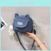 Cute Bear Canvas Crossbody Bag For Girls With Zipper Closure And Cell Phone Pocket