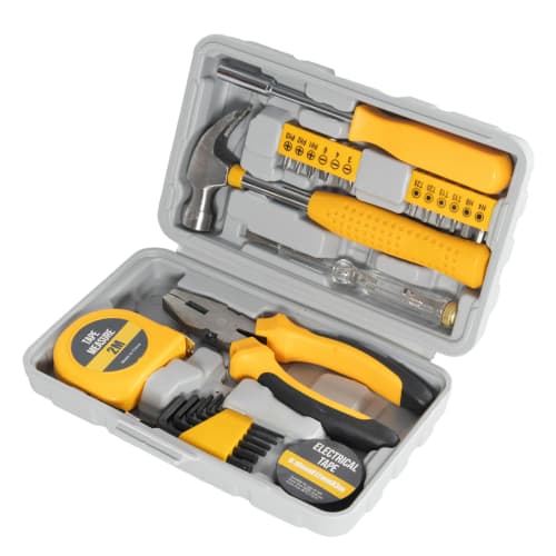 STEELMIGHT 24-Piece Home Tool Set for Beginners, DIY Tool Set with Hammer, Screwdriver Bits, Tape Measure, and Combination Pliers, Compact Toolbox Set