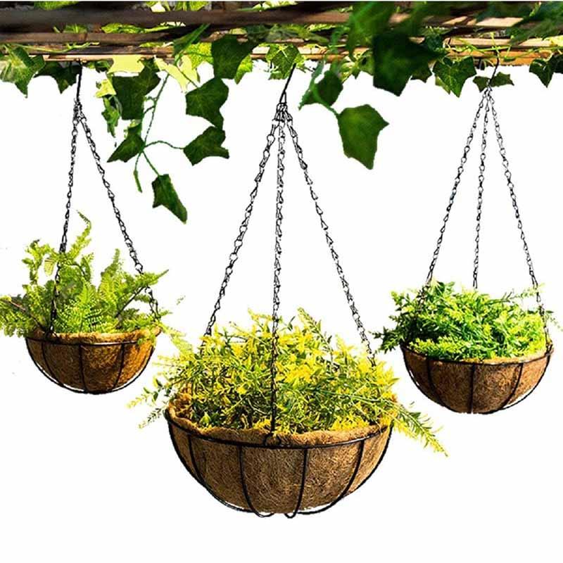8/10 inch rotund sârmă plante suport metalic agățat coș pentru plante flori grădină ghiveci plantatoare ghivece pentru acasă balcon decorare
