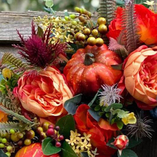 Høst Peon Gresskar Krans Kunstig Kvistslingfe Vintage Blomsterslingfe Sesongmessig Dørhenger for Thanksgiving Høstdekor
