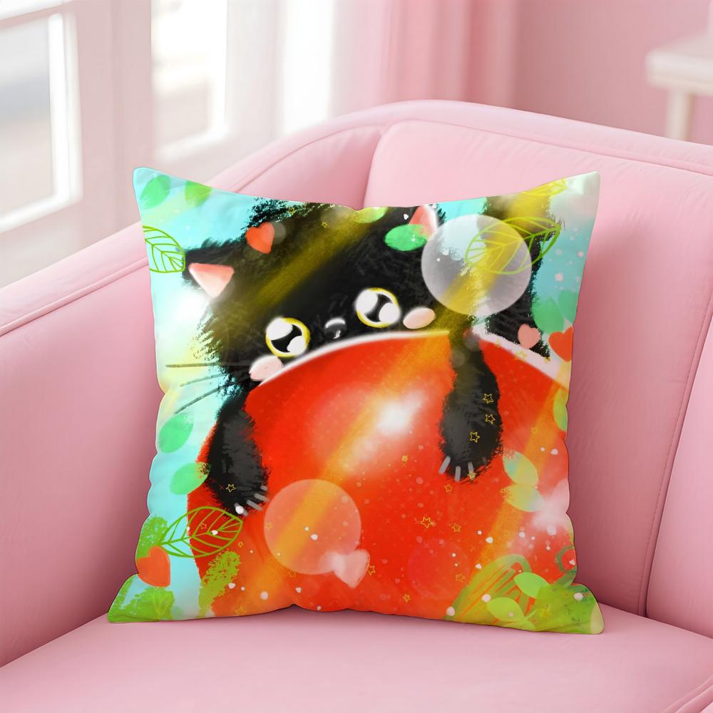 Kwaii Anime Cute My-Mymyberries Art Cushion Cover Pillowcase Short Plush Invisible Zipper Room Sofa Cushion Cover