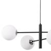 Vicenza Hanging Lamp Black-Chrome 4-Flat White Lampshade E14