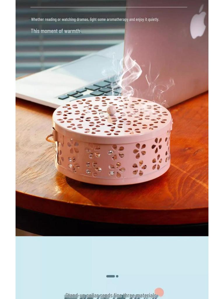 Fireproof Stainless Steel Mosquito Coil Holder with Lid and Ash Catcher