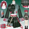 Sonderangebot Kasane Teto Cosplay Anime Vtuber Kostüm Teto Grüne RÖCKE Uniformen Perücken-Set Party Sänger Bühnen-Outfit für Damen