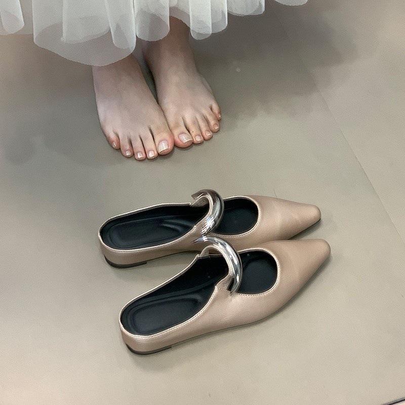 

Нишевые высококлассные туфли-лодочки с острым носком и неглубоким вырезом, 2025 новинка, со скрытой платформой, сумка для поездок на работу, домашние тапочки для женщин 39 шампанского