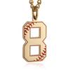 INS trendy stainless steel European and American fashion outdoor digital baseball necklace men's accessories titanium steel pendant