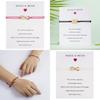 Love Heart Paper Card Braided Hand Jewelry For Travel Souvenir