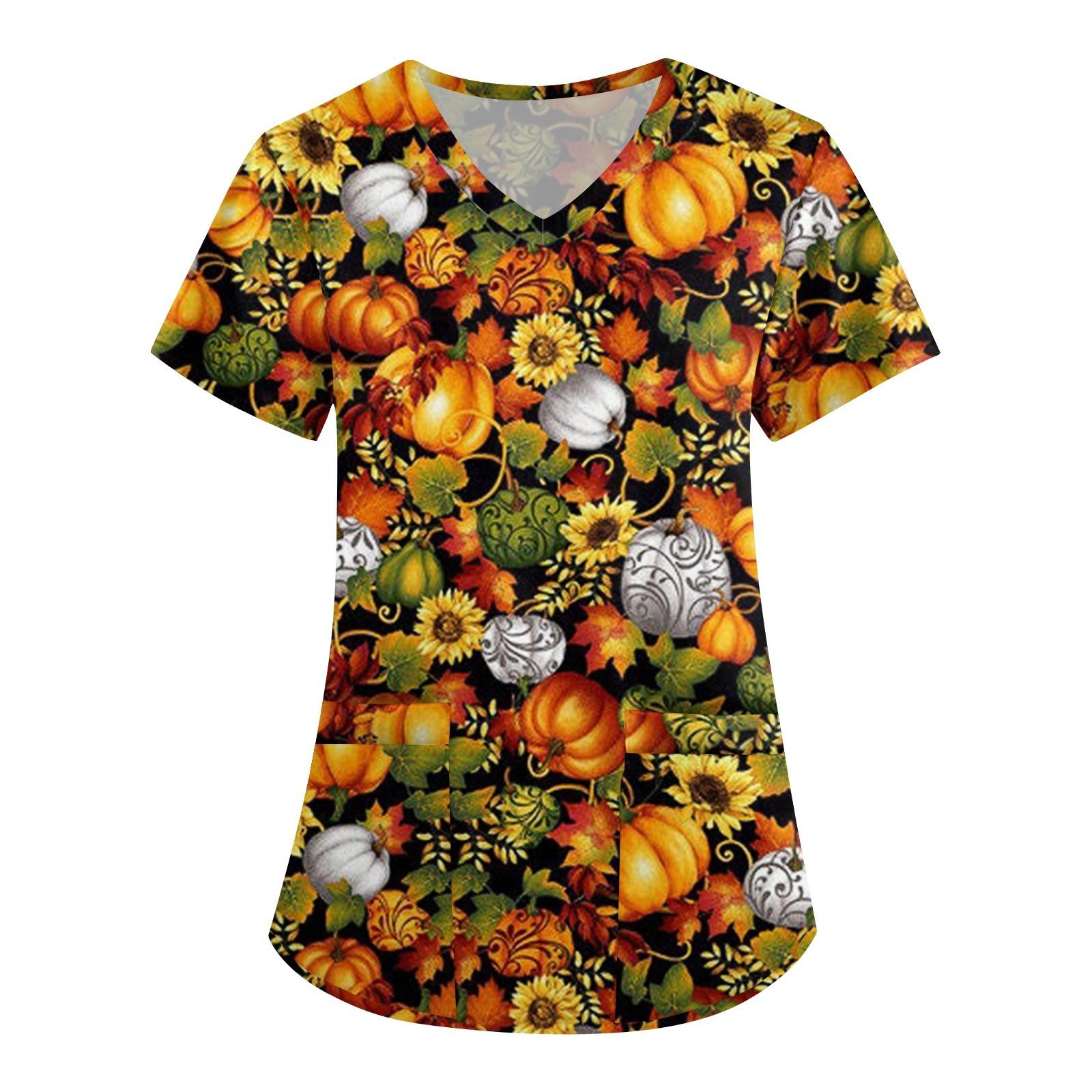 

Женская мода V-образный вырез с короткими рукавами рабочая одежда Хэллоуин принт верх платье L белый