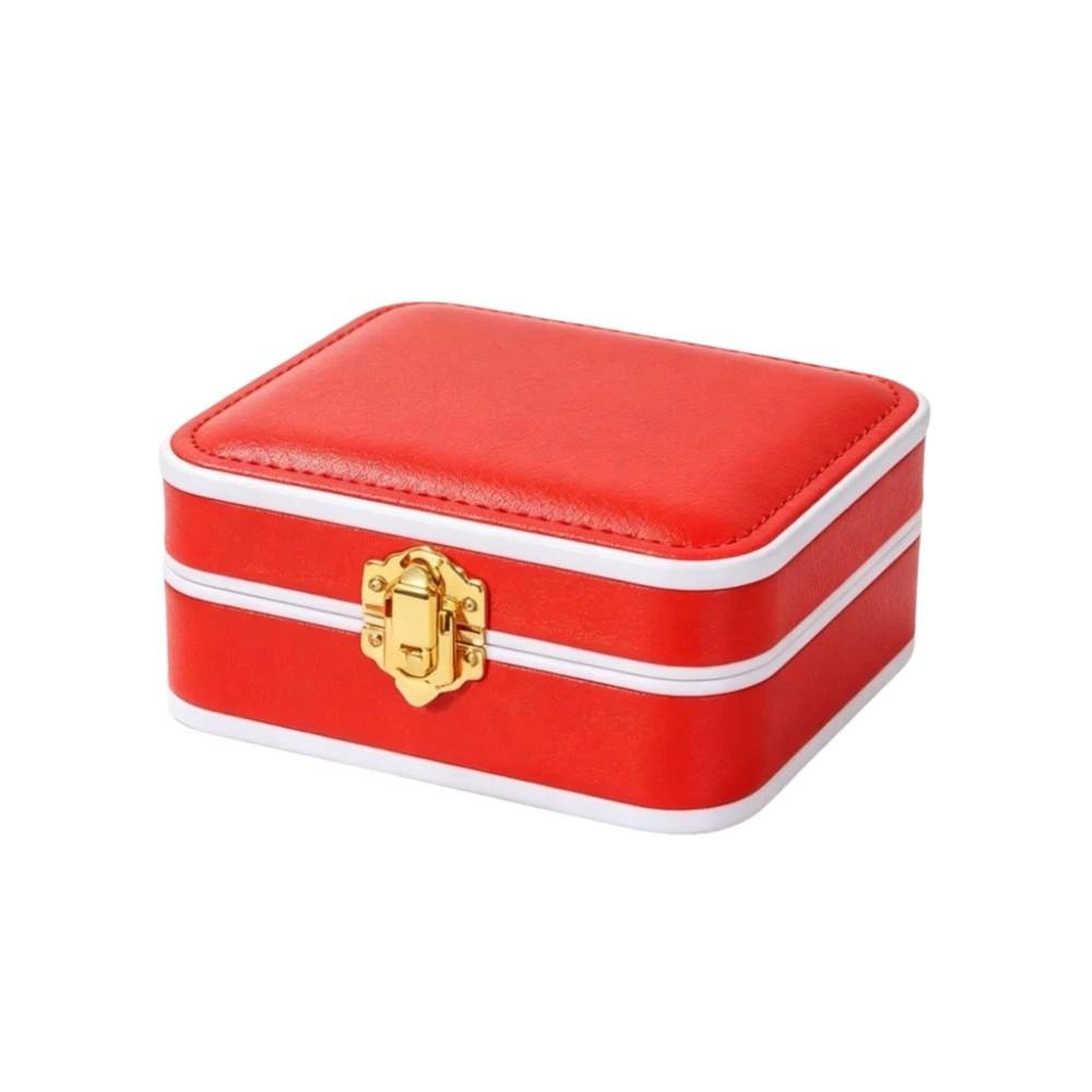 PU Leather Lockable Jewelry Box Lockable Jewelry Storage Case Portable Jewelry Case Girls