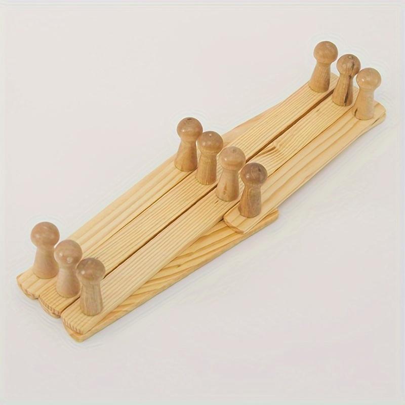 1pc Wooden Retractable Closet Organizer - Space-Saving Wall Mount for Clothes, Hats, & Ties - Durable, Foldable, Aesthetic Stora