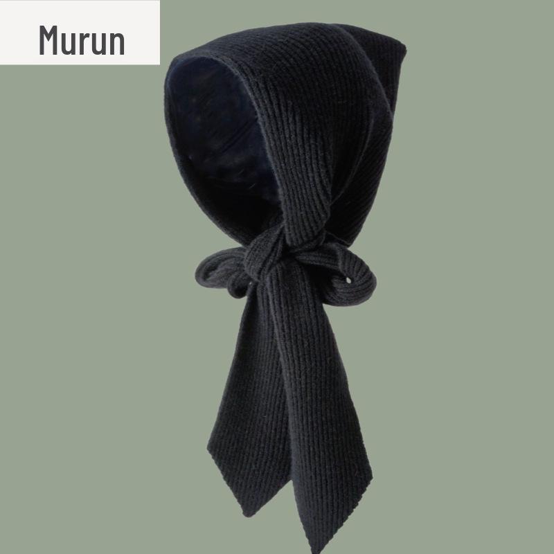 

В язаний шарф-шапка Rafa: Стильна, універсальна та тепла вітрозахисна вовняна шапка 58-62 (One Size) чорний