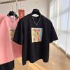 Korean Version of Fashion Cute Puppy Crew Neck Short-sleeved T-shirt Top Women's Loose Casual Pure Cotton 2025 Spring and Summer New
