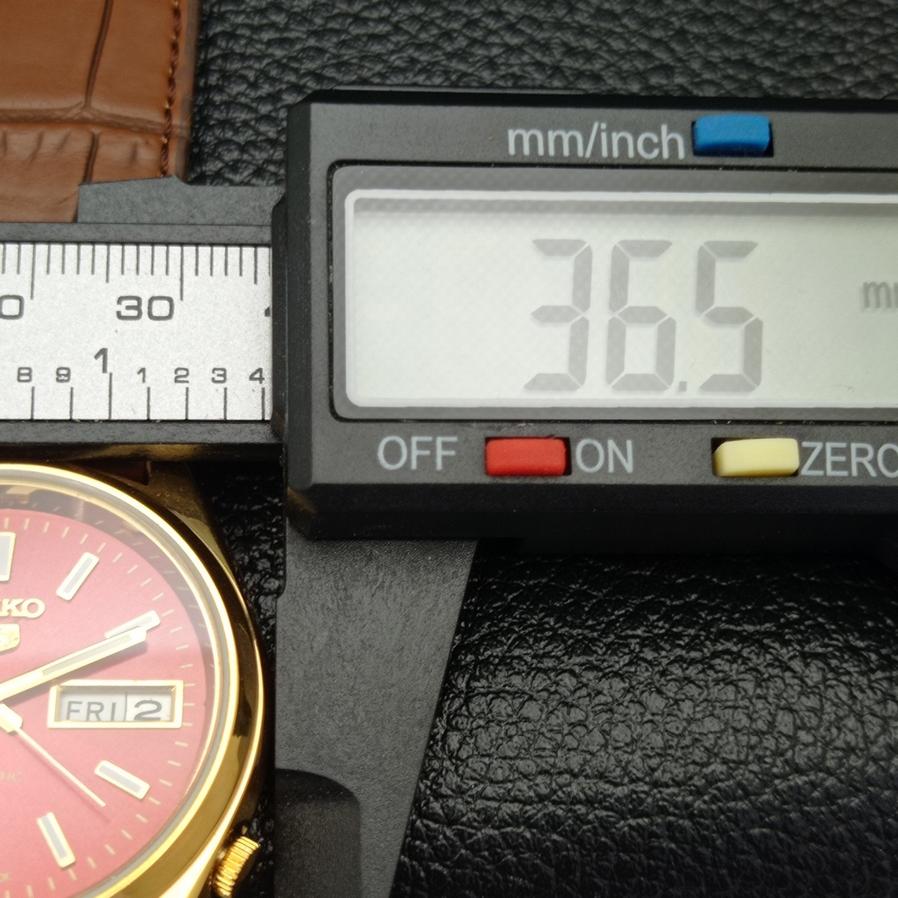 OPPUSSET VINTAGE SEIKO 5 AUTOMATISK 6309A JAPAN HERRE RØD SKIVE KLOKKE a425910-2 RL620a-a425910