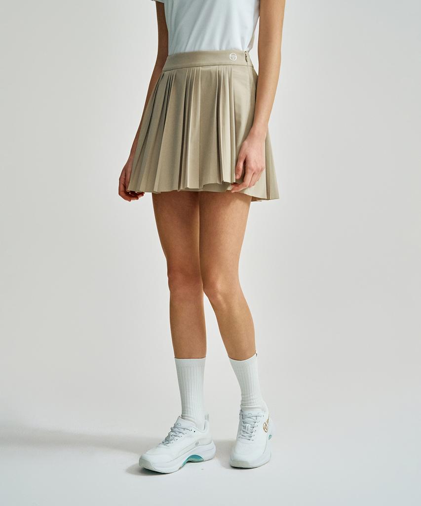 SERGIO TACCHINI W Asymmetrical Woven Pleated Skirt