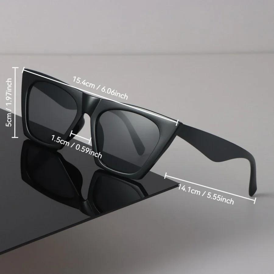 Seksowne kwadratowe okulary przeciwsłoneczne damskie męskie czarne okulary przeciwsłoneczne klasyczne designerskie okulary modne kocie oko lustrzane soczewki marka