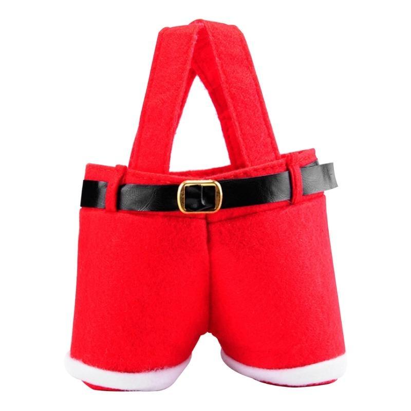Christmas Decorations Candy Bag Wine Bottle Holder Santa Pants Lovely Treat Bags Sacks Stocking Filler