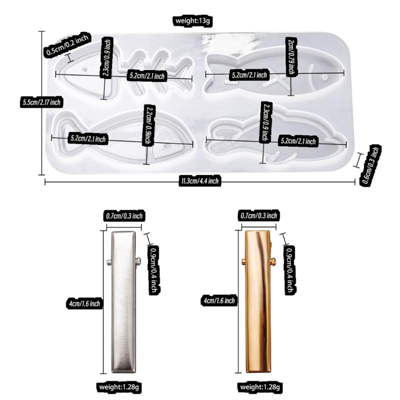 Silikonharzform Haarspangenformen Silikon-Gießwerkzeuge für Epoxidharzkunst Mädchen DIY Haarspange Anhänger Schlüsselanhänger