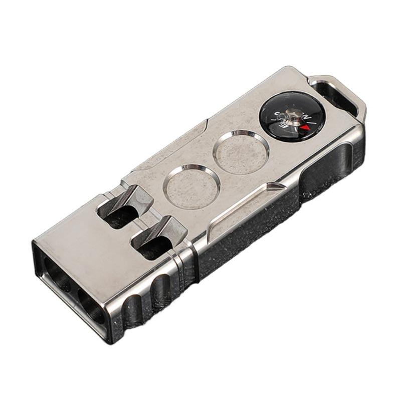 Safety Survival Double Tube Whistle Hikings Camping Training Outdoor Sports Titanium Alloys Emergency Keyring Whistle