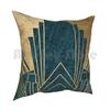 Art Deco GlamourTeal And Gold Pillow Case Printed Home Soft DIY Pillow Cover The Great Gatsby Teal Aqua Turquoise Blue