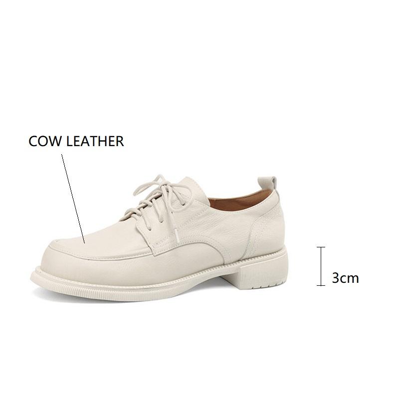 Fashion 2024 New Spring Genuine Leather Women Shoes Round Toe Women Pumps Shoes for Women Low Heel Loafers Ladies Shoes Zapatos De Mujer