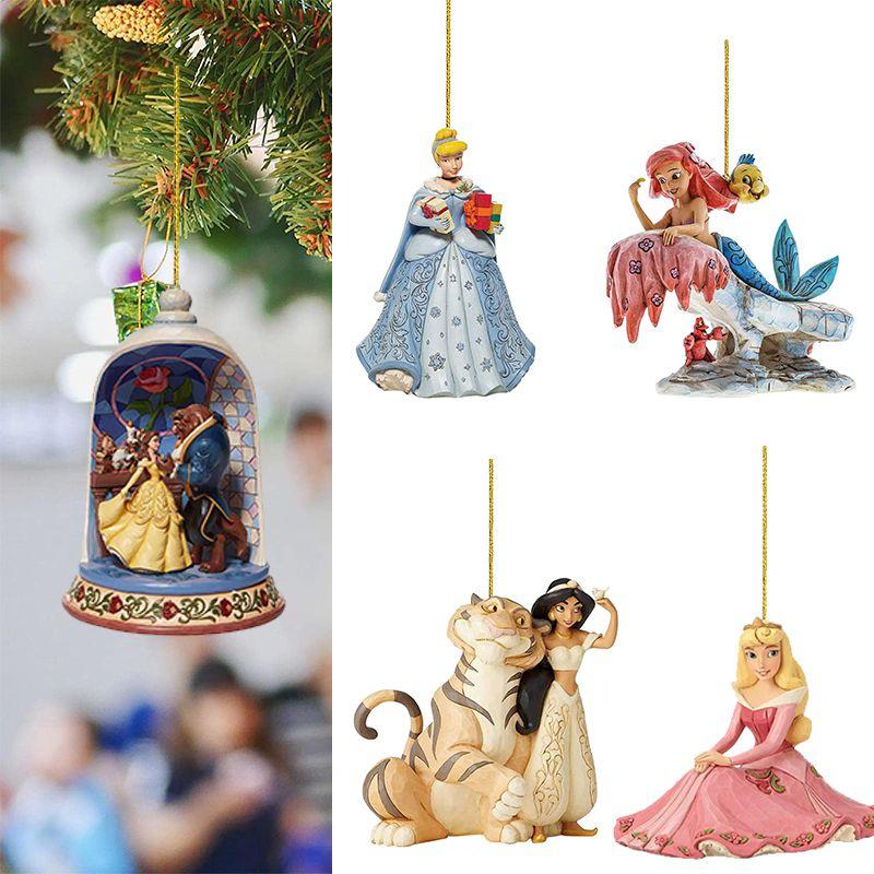 Joyful Christmas Disney Princess Acrylic Pendant Ornaments For Xmas Tree Decor