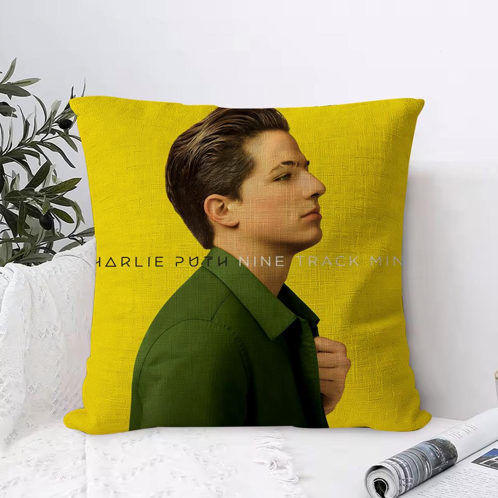 Charlie Puth Cushion Cover Breathable Linen Pillow Cover SkinFriendly Home Decor Pillowcase with Hidden Zipper