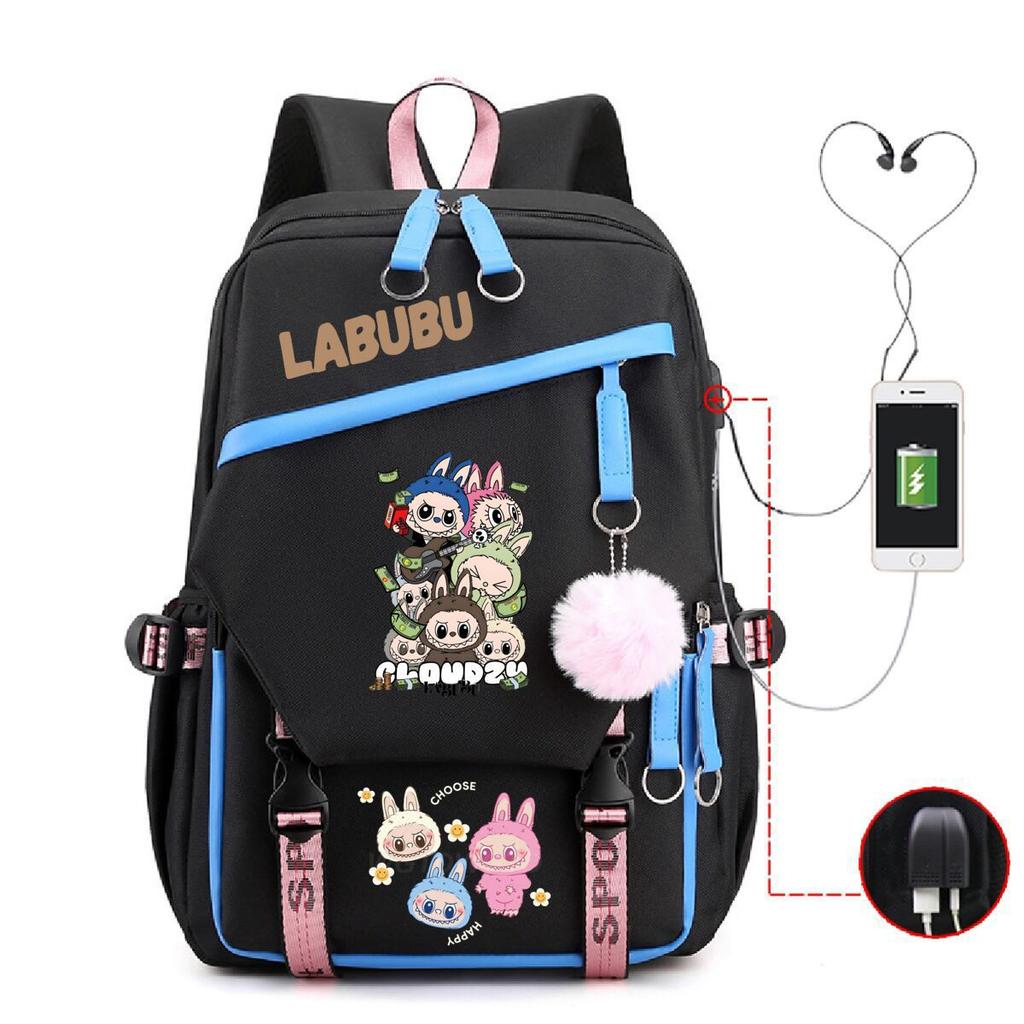 Cute Children's Schoolbag Contrasting Color Neutral Casual Backpack Cartoon Printing Primary and Secondary School Students