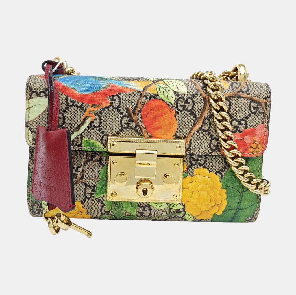 [Pre-Owned] Padlock Small Multicolor Coated Canvas Print Shoulder Bag - Good #YGP1KF