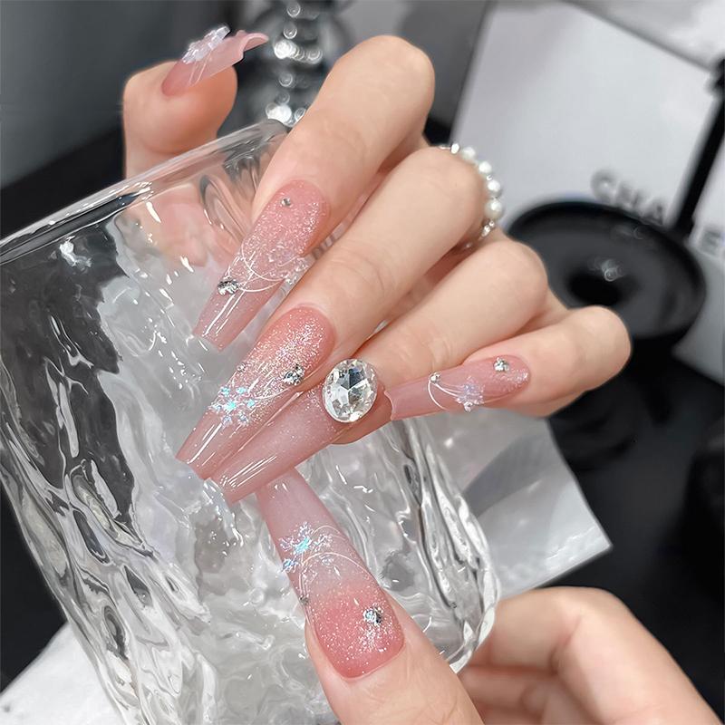 50pcs Christmas Sparkling White Transparent Snowflake Nail Charms Accessories Glitter Resin Snow Nail Decoration For Manicure