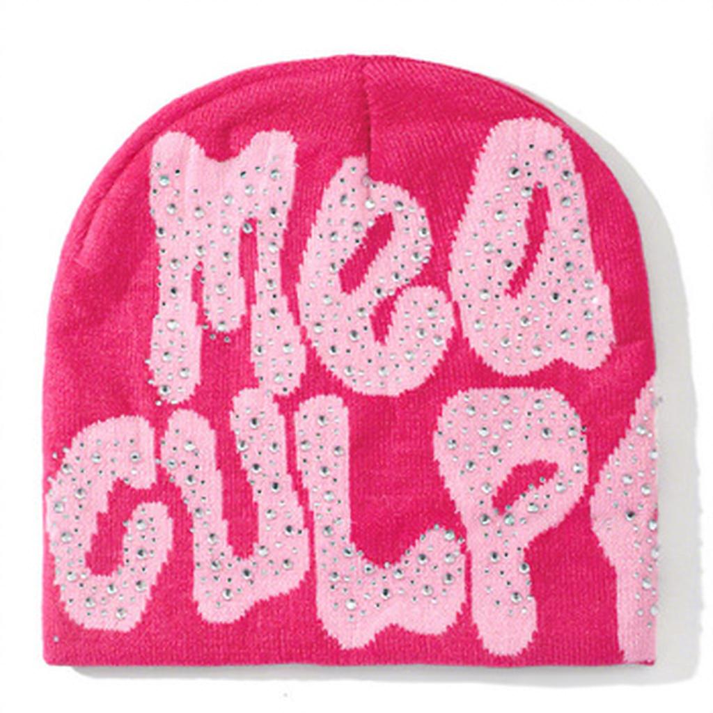 Custom Hat Manufacturer Women's Knitted Hat Designer Beanie Unisex Winter All-Over Print Acrylic Cuffed Dot Fruit Bows
