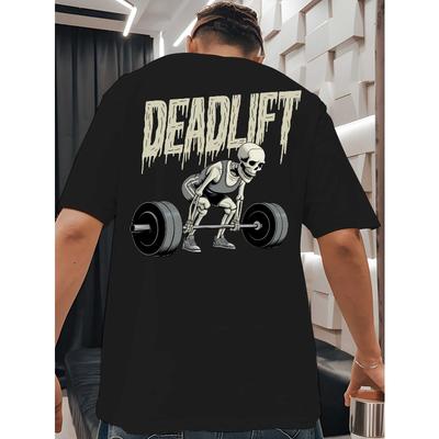 Deadlift Men's T-shirts Classic Versatile Round Neck Back Printed T-shirt Shirt, Suitable for Basketball, a Must-have Men's Summer Outfit In the Gym