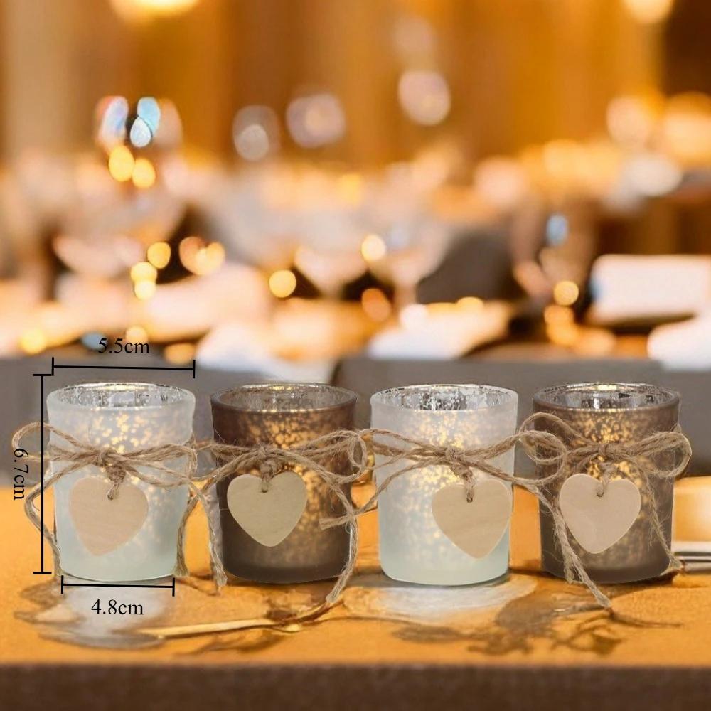 Romantic Heart Shaped Starry Sky Candle Cup Valentine's Day Candle Holder Wedding Party Bar Atmosphere Nordic Decoration