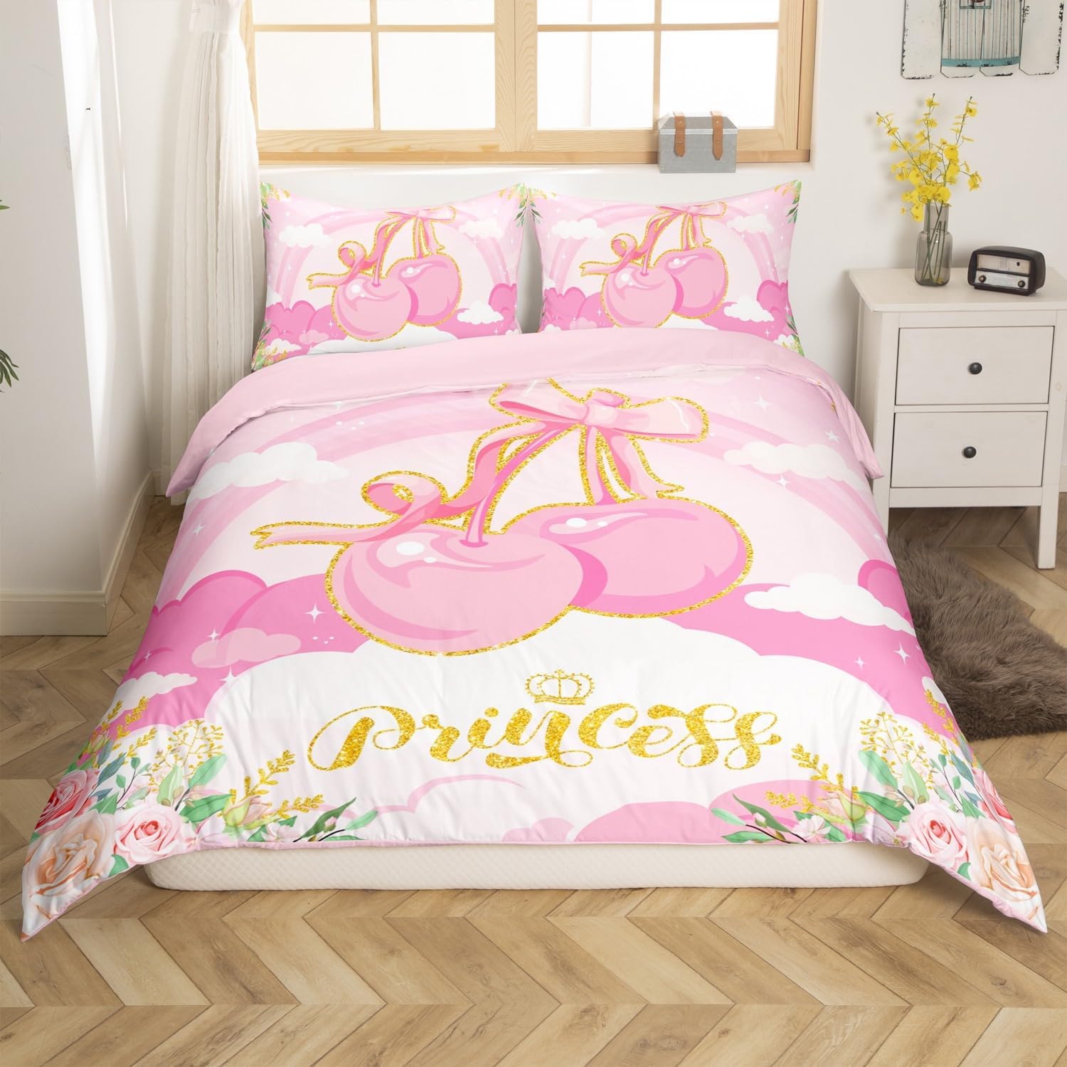 

Comforter Fairy Tale Castle Bedding Set Twin Queengirly Golden Castle Silhouette Blooming Flowers Botanical Comforter Comforter (quilt)-EU Single(135*200cm)3pcs