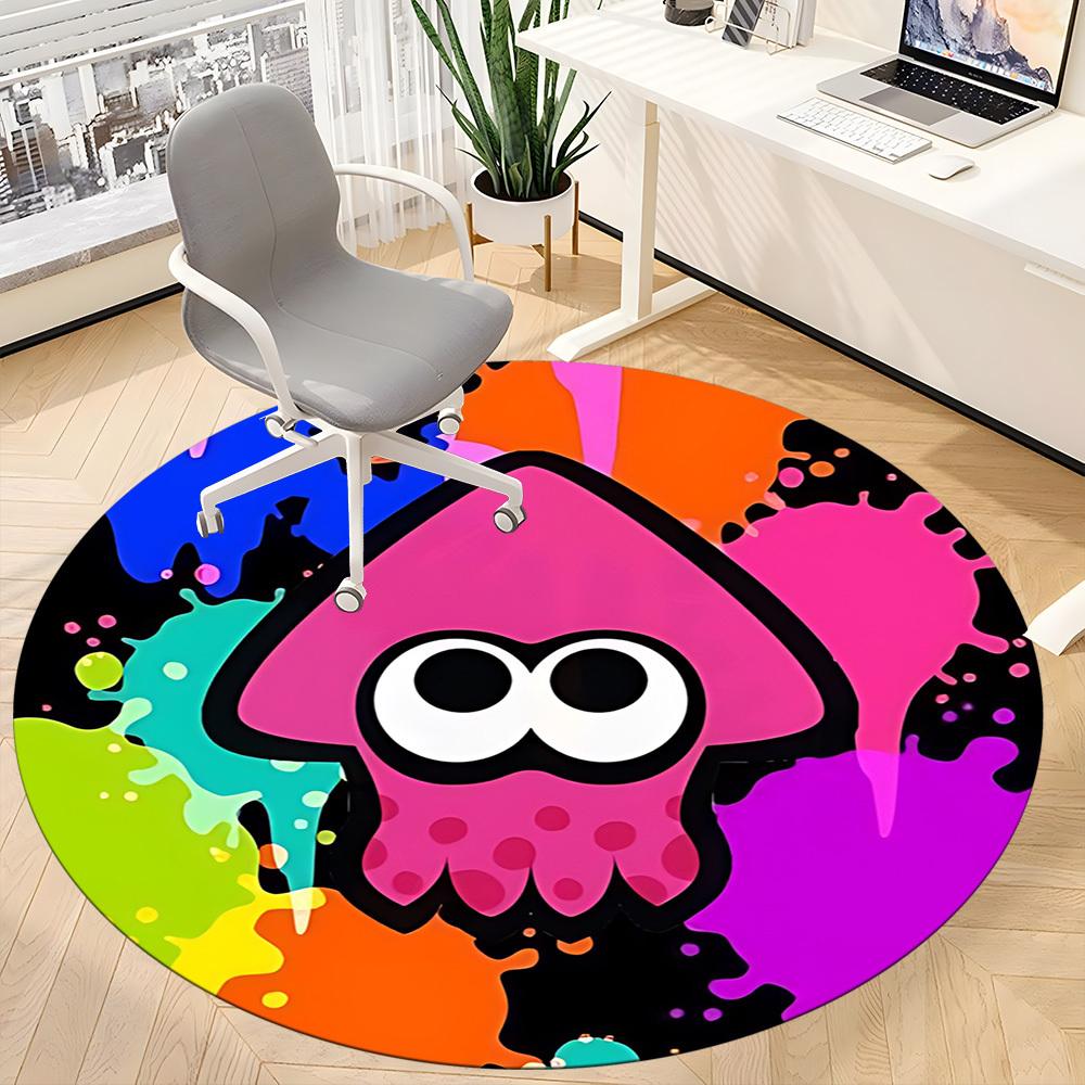 1pc Splatoon? Office Round Area Rug, Bedroom Living Room Home Decor, Room Deco, Offic a1016187
