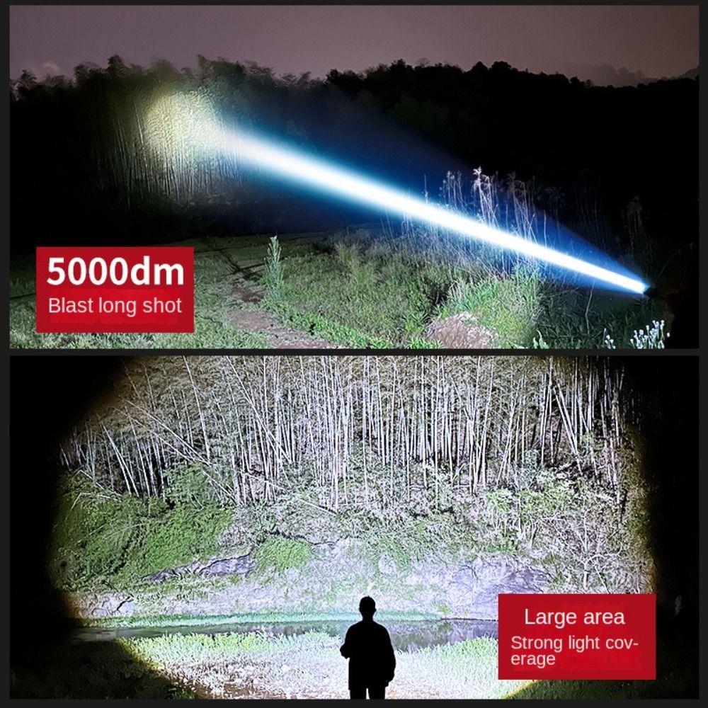 High Power Telescopic  Zoom Torch Powerful Camping Light LED Display  Flashlight  Hiking