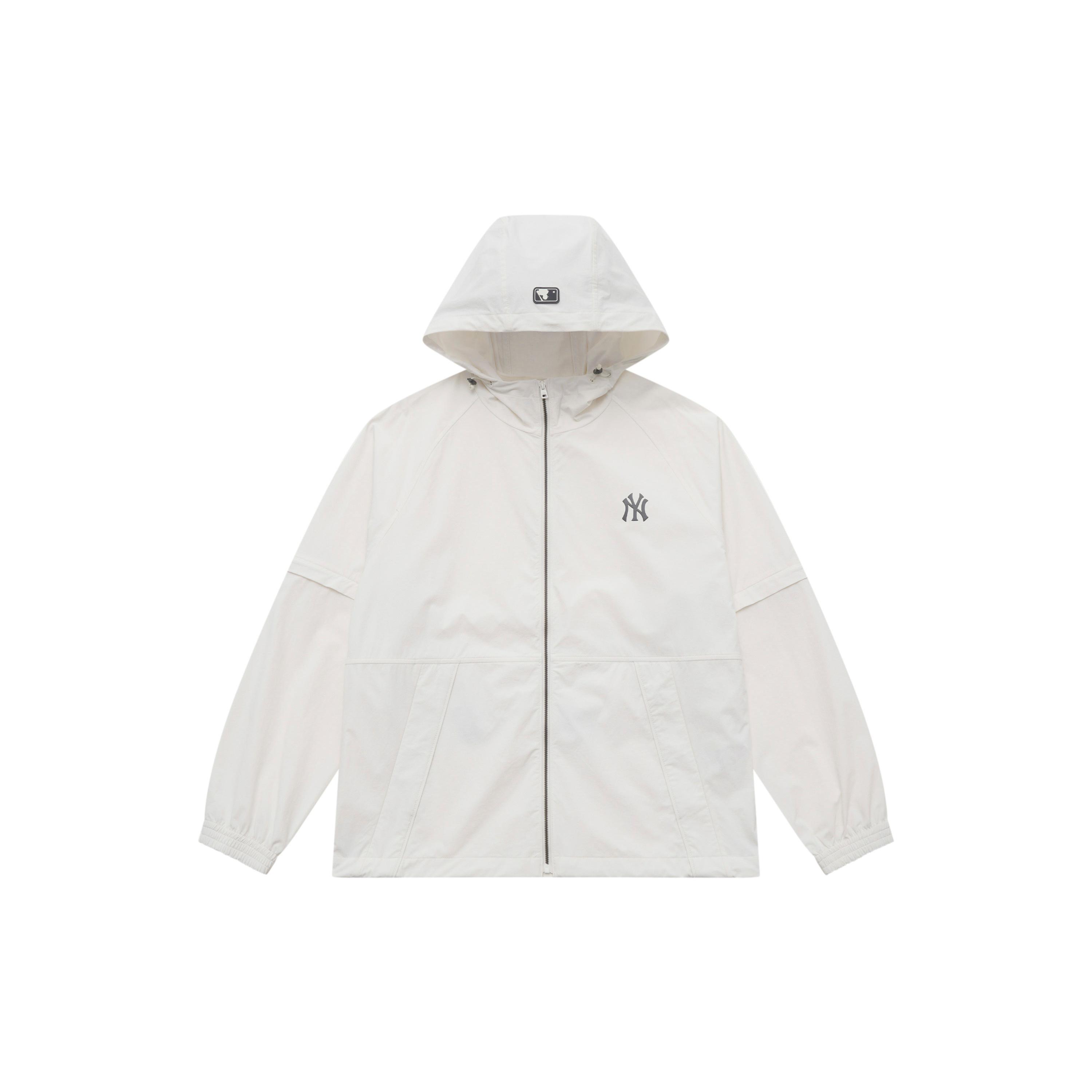 MLB New York Yankees Basic Collection SS25 Windproof Jacket Unisex Ivory 3AWJB0153-50IVS S