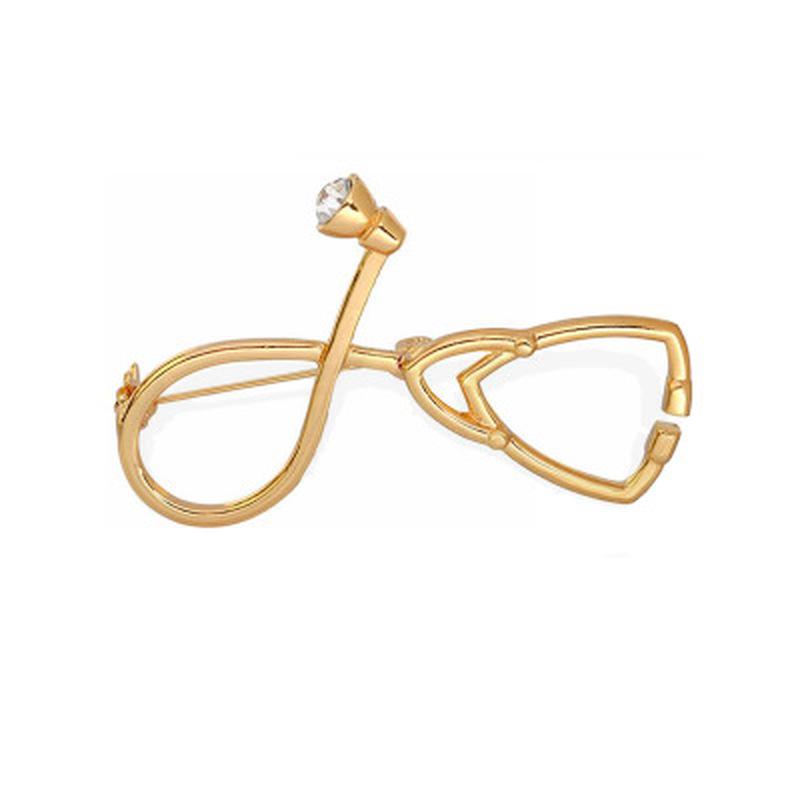 Ювелирные изделия, брошь-стетоскоп, индивидуальная брошь из цинкового сплава, булавка для воротника, мужская женская брошь золотой