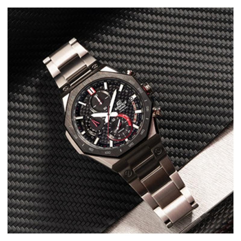 Casio EDIFICE series luxury sports car design theme octagonal bezel six rounds radio wave waterproof business quartz movement stainless EQW-A2100
