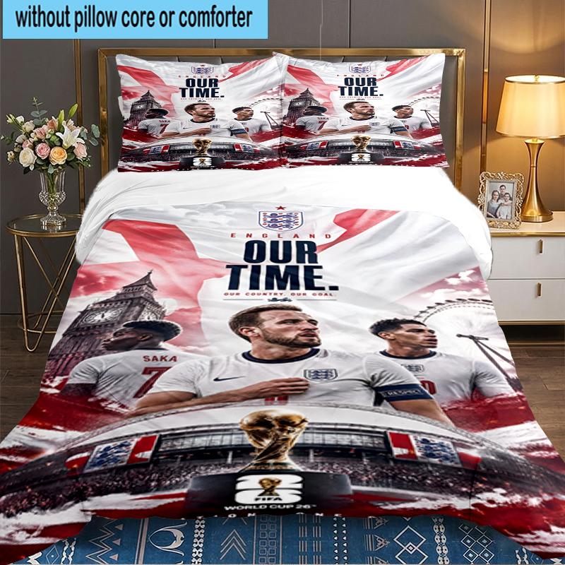 3PCS Football Player Kane  Bedding set,Ideal for1pc Duvet Cover And 2pcs Pillowcases Perfect for Christmas gift,Ideal for Bedroom, Dormitory