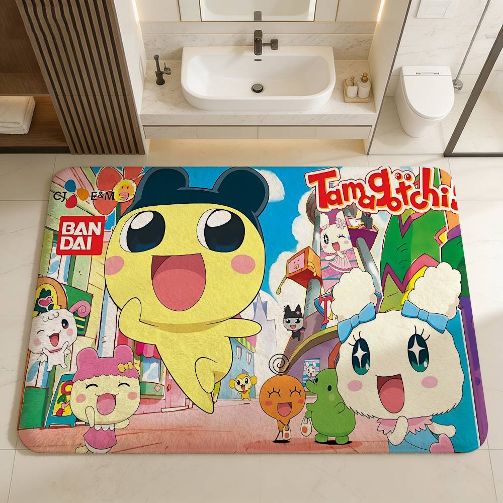 Tamagotchi Cut Friend Floor Mat INS Style Soft Bedroom Floor House Laundry Room Mat Anti-skid Household Carpets