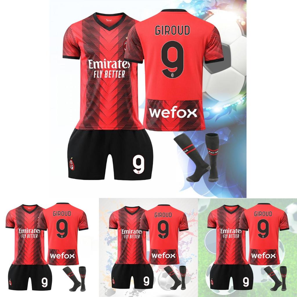 2324 Nová sezóna Ac Domácí dresový set Ne. 9 Giroud č. 17 Leo č. 11 Ibra č. 19 Theo Fotbalový dres